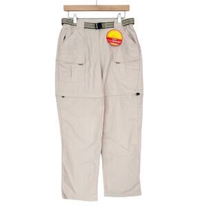 LL Bean Tan Convertible Zip Off Hiking Pants Shorts Sunsmart UPF 50+ Sz S
